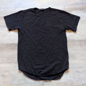 EPTM Mens Black Short Sleeve Curved Hem T Shirt M USA Made Streetwear